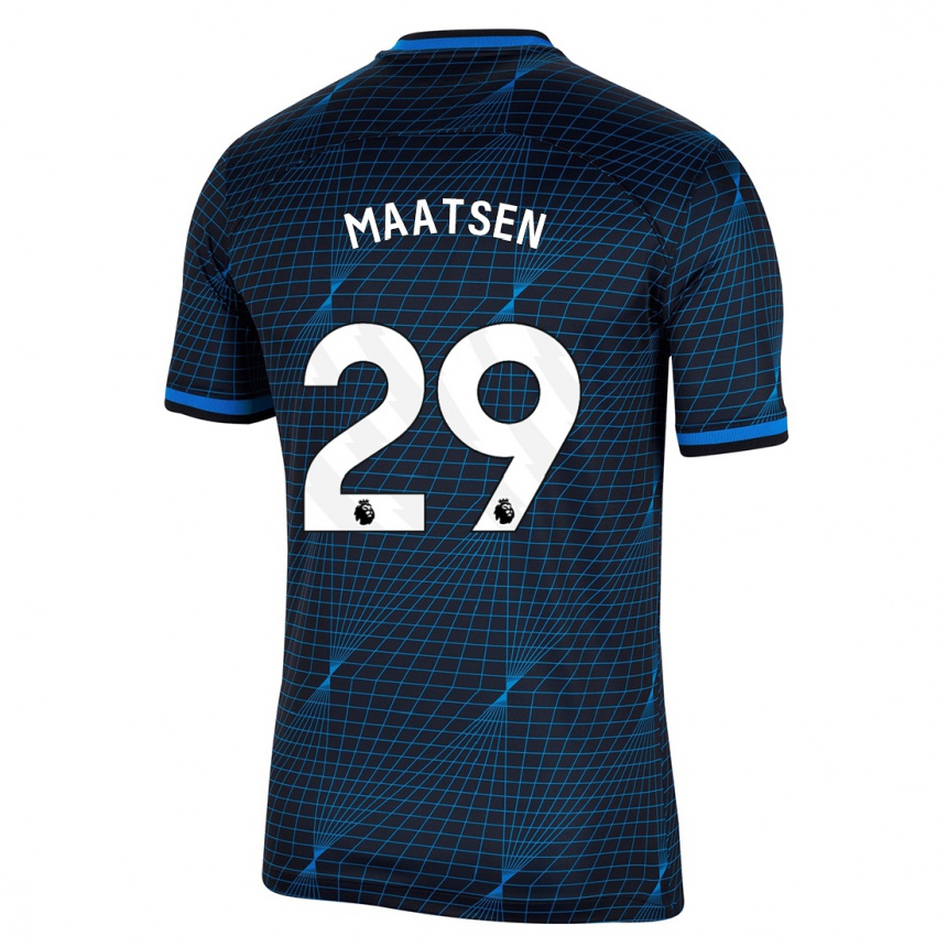 Herren Fußball Ian Maatsen #29 Dunkelblau Auswärtstrikot Trikot 2023/24 T-Shirt Luxemburg