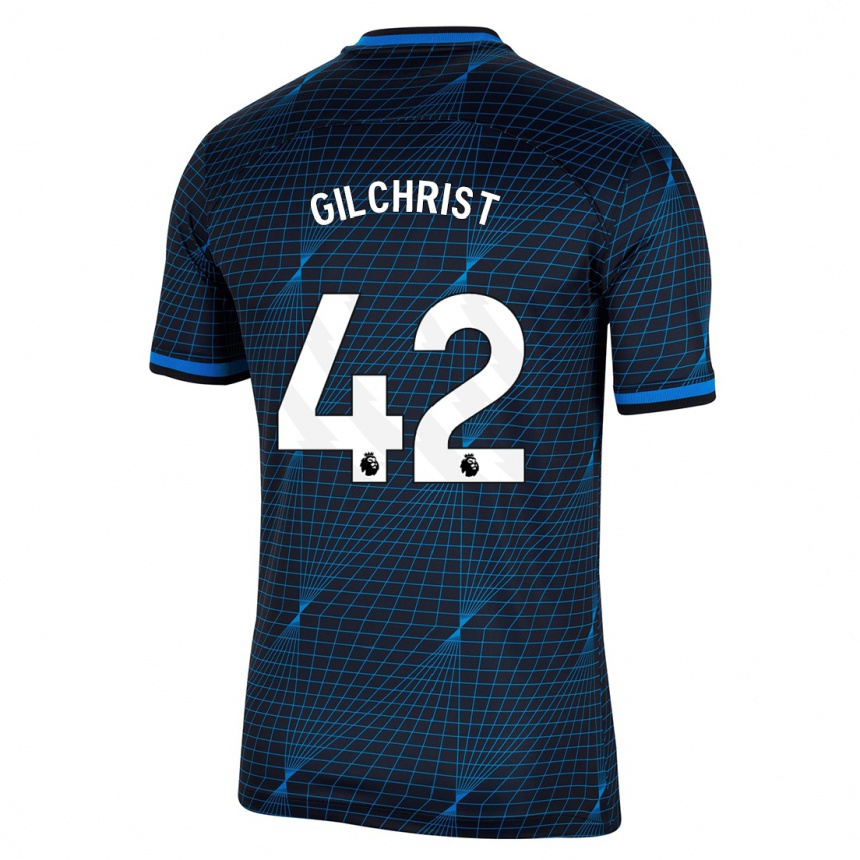 Herren Fußball Alfie Gilchrist #42 Dunkelblau Auswärtstrikot Trikot 2023/24 T-Shirt Luxemburg