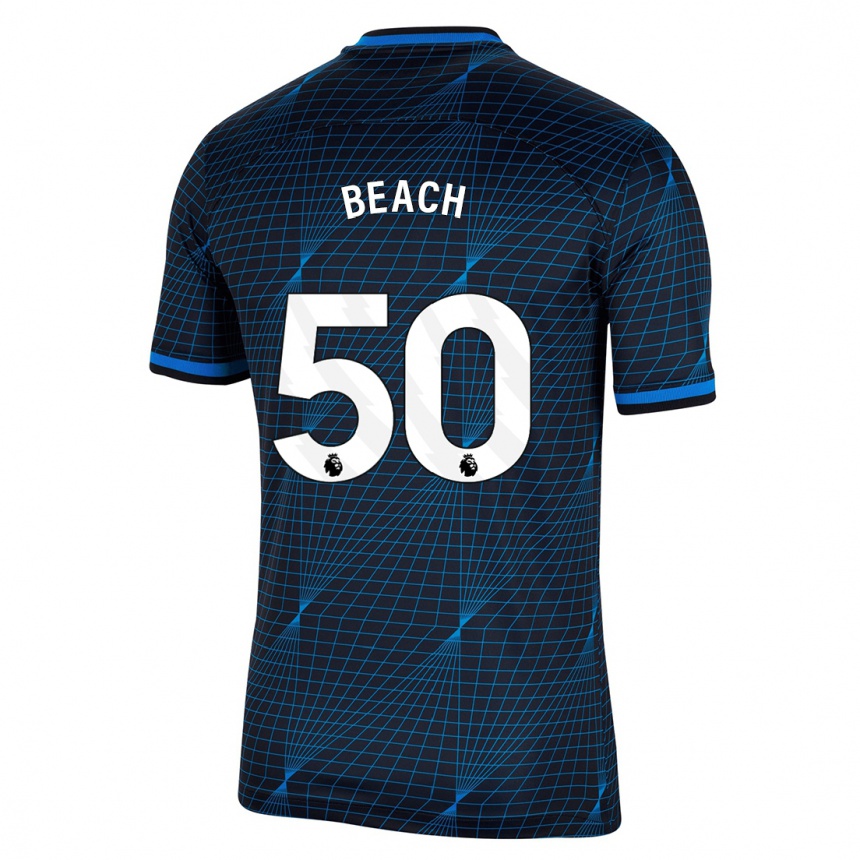 Herren Fußball Eddie Beach #50 Dunkelblau Auswärtstrikot Trikot 2023/24 T-Shirt Luxemburg