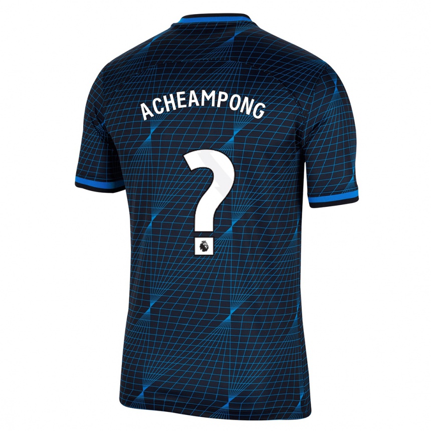 Herren Fußball Josh Acheampong #0 Dunkelblau Auswärtstrikot Trikot 2023/24 T-Shirt Luxemburg