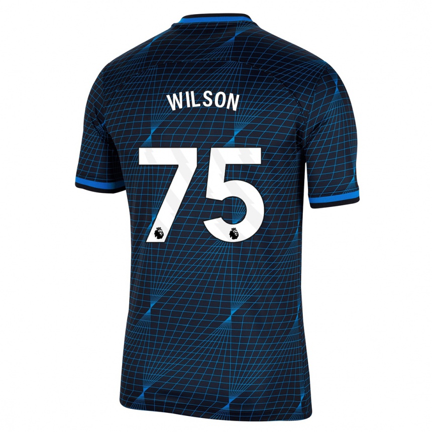 Herren Fußball Kaiden Wilson #75 Dunkelblau Auswärtstrikot Trikot 2023/24 T-Shirt Luxemburg