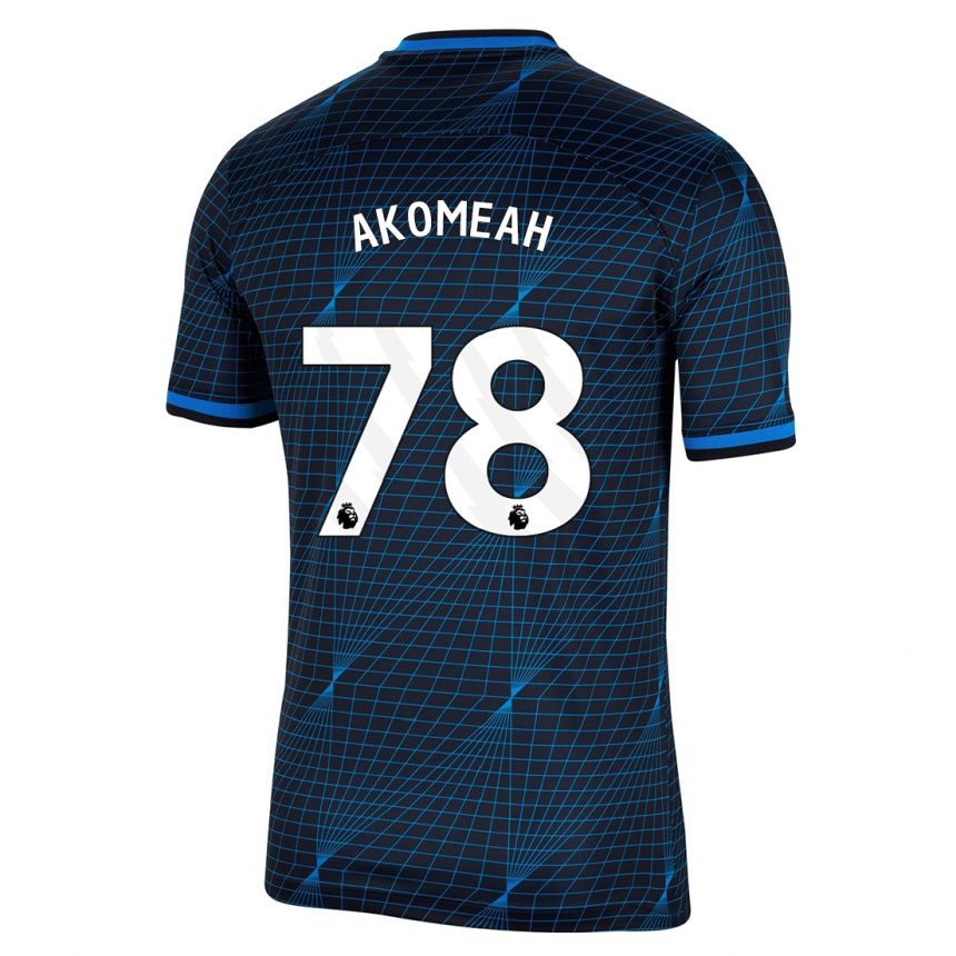 Herren Fußball Travis Akomeah #78 Dunkelblau Auswärtstrikot Trikot 2023/24 T-Shirt Luxemburg