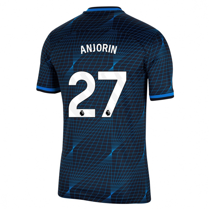 Herren Fußball Tino Anjorin #27 Dunkelblau Auswärtstrikot Trikot 2023/24 T-Shirt Luxemburg