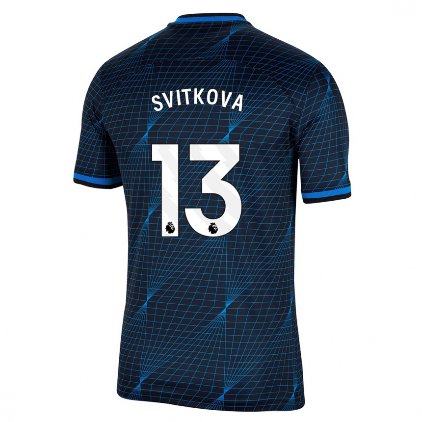 Herren Fußball Katerina Svitkova #13 Dunkelblau Auswärtstrikot Trikot 2023/24 T-Shirt Luxemburg