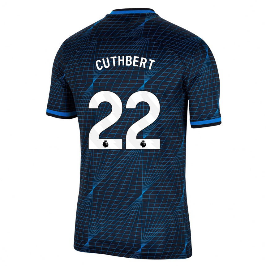 Herren Fußball Erin Cuthbert #22 Dunkelblau Auswärtstrikot Trikot 2023/24 T-Shirt Luxemburg
