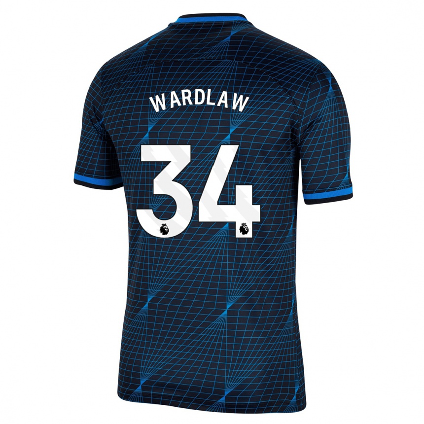 Herren Fußball Charlotte Wardlaw #34 Dunkelblau Auswärtstrikot Trikot 2023/24 T-Shirt Luxemburg