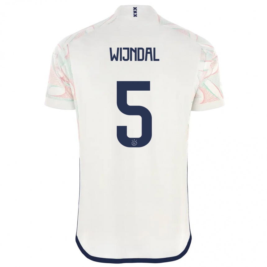 Herren Fußball Owen Wijndal #5 Weiß Auswärtstrikot Trikot 2023/24 T-Shirt Luxemburg