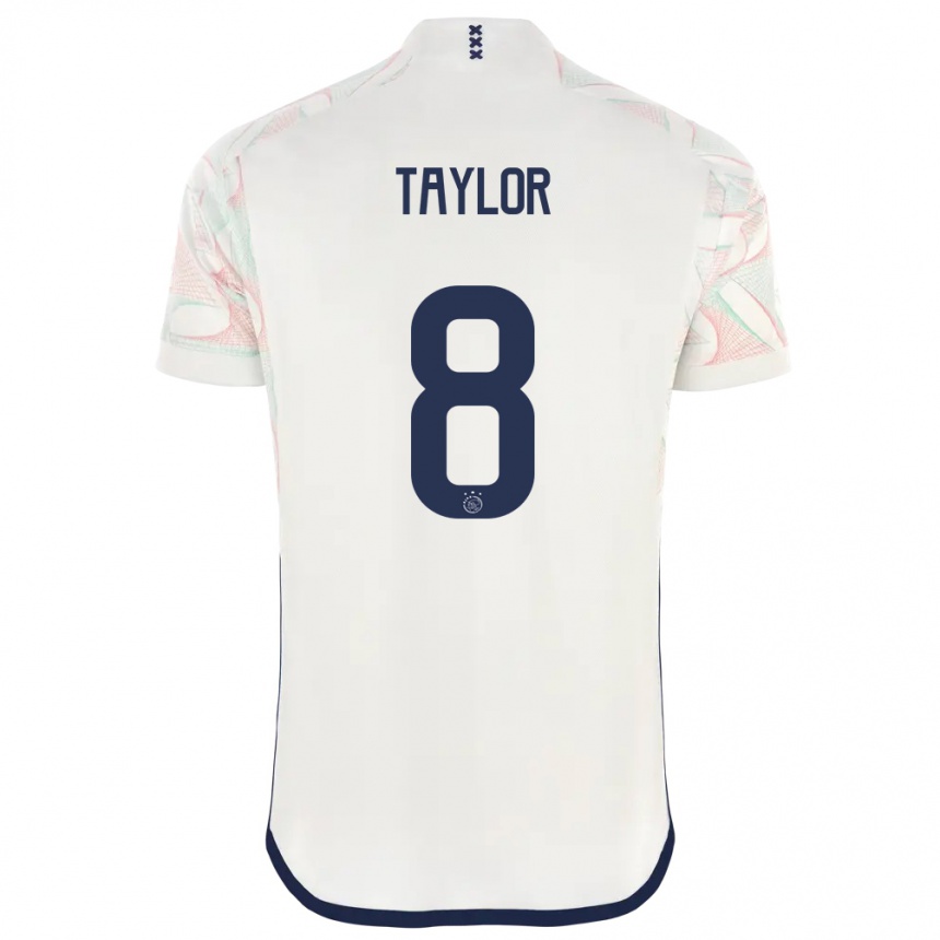 Herren Fußball Kenneth Taylor #8 Weiß Auswärtstrikot Trikot 2023/24 T-Shirt Luxemburg