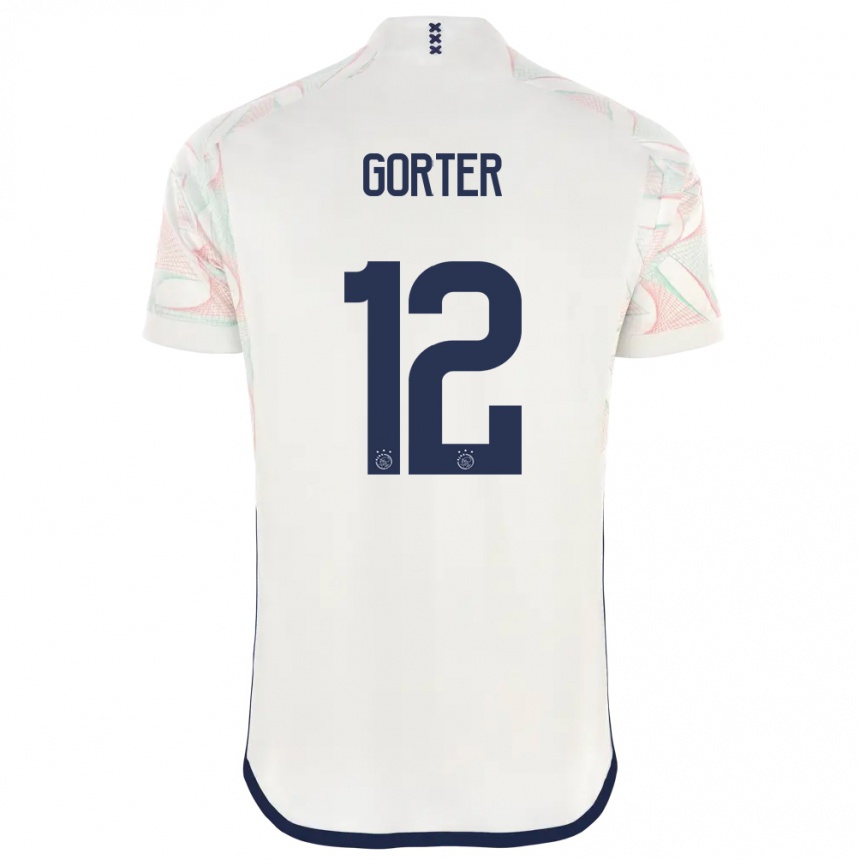 Herren Fußball Jay Gorter #12 Weiß Auswärtstrikot Trikot 2023/24 T-Shirt Luxemburg