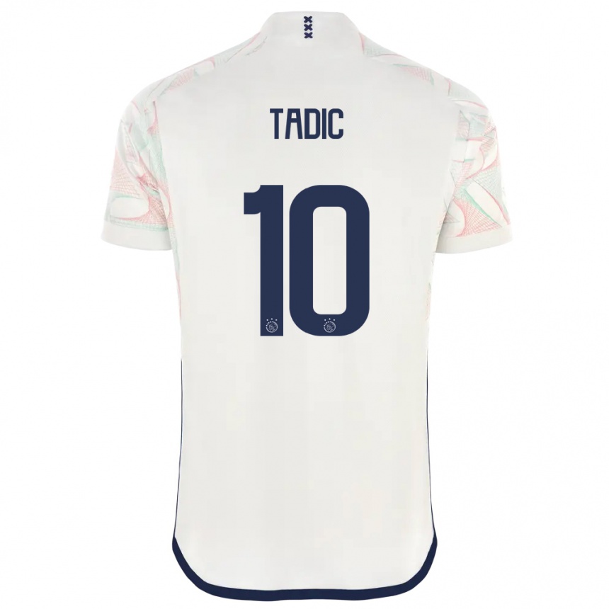 Herren Fußball Dusan Tadic #10 Weiß Auswärtstrikot Trikot 2023/24 T-Shirt Luxemburg