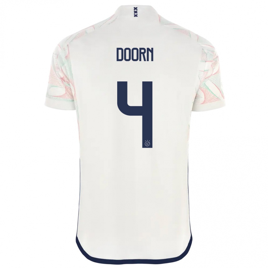 Herren Fußball Lisa Doorn #4 Weiß Auswärtstrikot Trikot 2023/24 T-Shirt Luxemburg