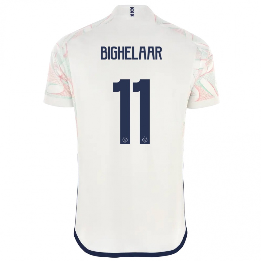 Herren Fußball Marjolijn Van Den Bighelaar #11 Weiß Auswärtstrikot Trikot 2023/24 T-Shirt Luxemburg