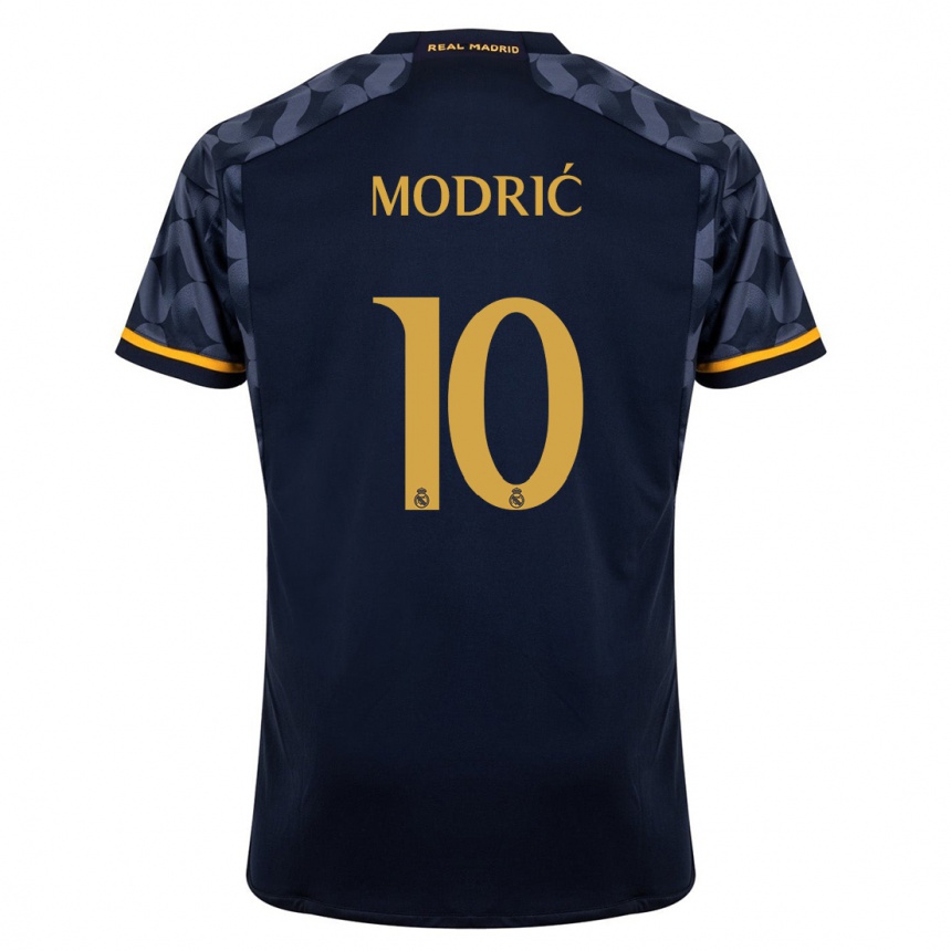 Herren Fußball Luka Modric #10 Dunkelblau Auswärtstrikot Trikot 2023/24 T-Shirt Luxemburg