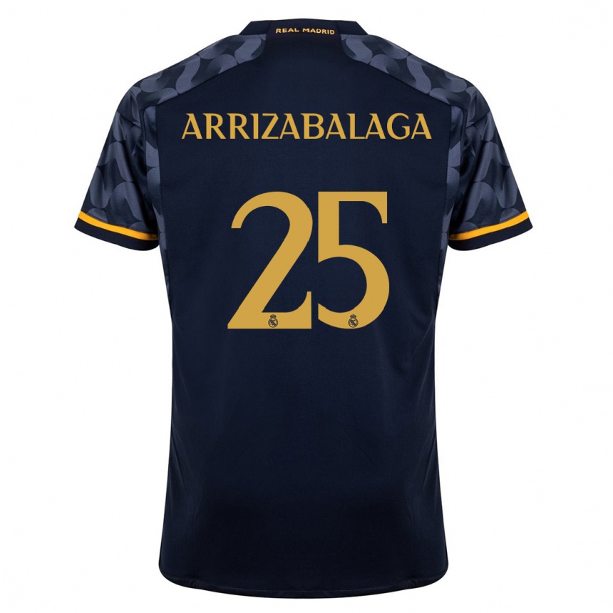 Herren Fußball Kepa Arrizabalaga #25 Dunkelblau Auswärtstrikot Trikot 2023/24 T-Shirt Luxemburg