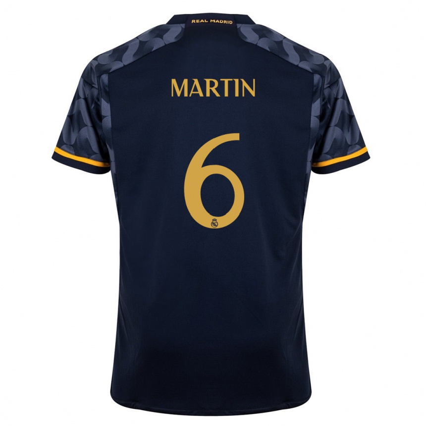 Herren Fußball Mario Martin #6 Dunkelblau Auswärtstrikot Trikot 2023/24 T-Shirt Luxemburg