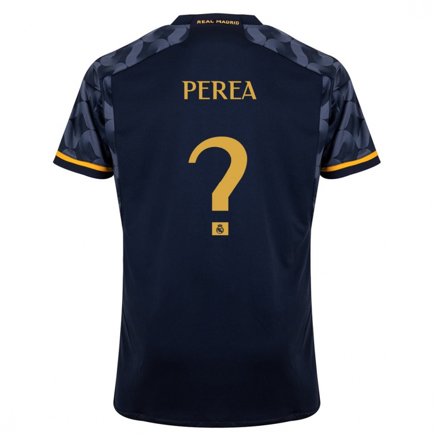 Herren Fußball Cristian Perea #0 Dunkelblau Auswärtstrikot Trikot 2023/24 T-Shirt Luxemburg