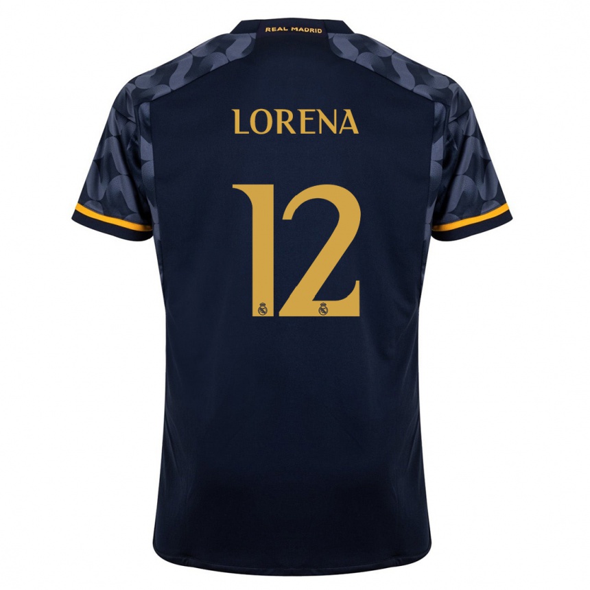 Herren Fußball Lorena Navarro #12 Dunkelblau Auswärtstrikot Trikot 2023/24 T-Shirt Luxemburg