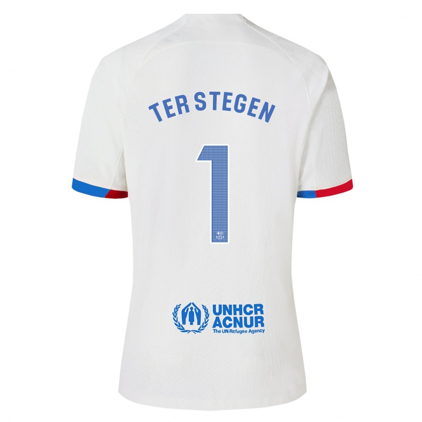 Herren Fußball Marc-Andre Ter Stegen #1 Weiß Auswärtstrikot Trikot 2023/24 T-Shirt Luxemburg