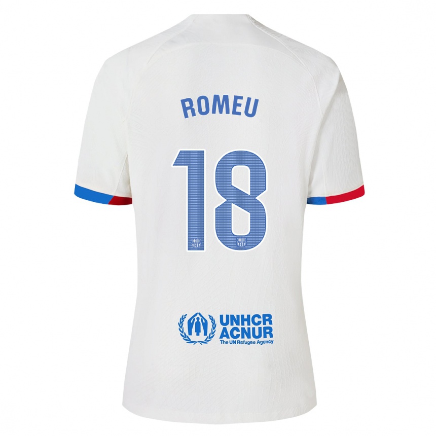 Herren Fußball Oriol Romeu #18 Weiß Auswärtstrikot Trikot 2023/24 T-Shirt Luxemburg