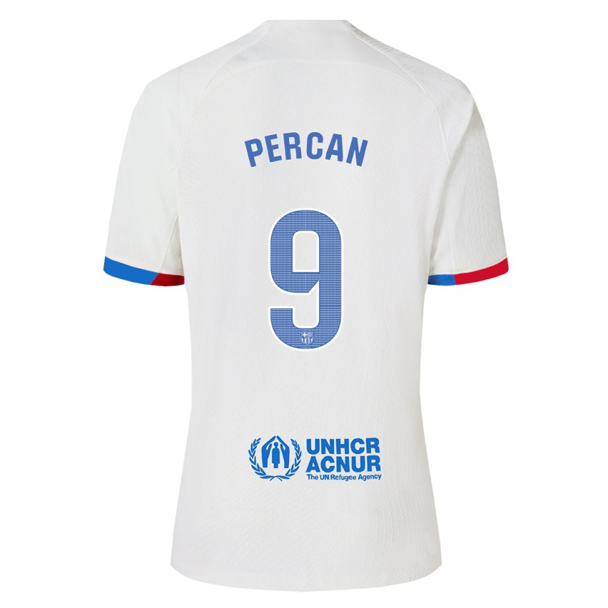 Herren Fußball Diego Percan #9 Weiß Auswärtstrikot Trikot 2023/24 T-Shirt Luxemburg