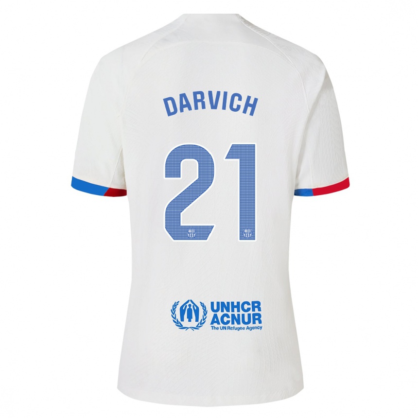 Herren Fußball Noah Darvich #21 Weiß Auswärtstrikot Trikot 2023/24 T-Shirt Luxemburg