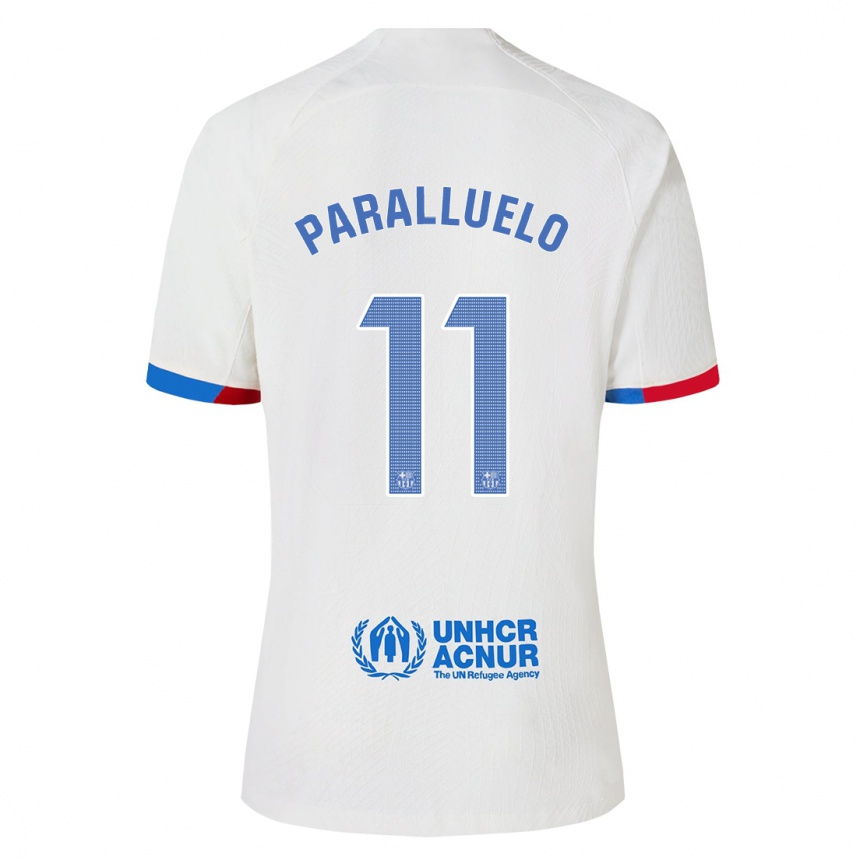 Herren Fußball Salma Paralluelo #11 Weiß Auswärtstrikot Trikot 2023/24 T-Shirt Luxemburg