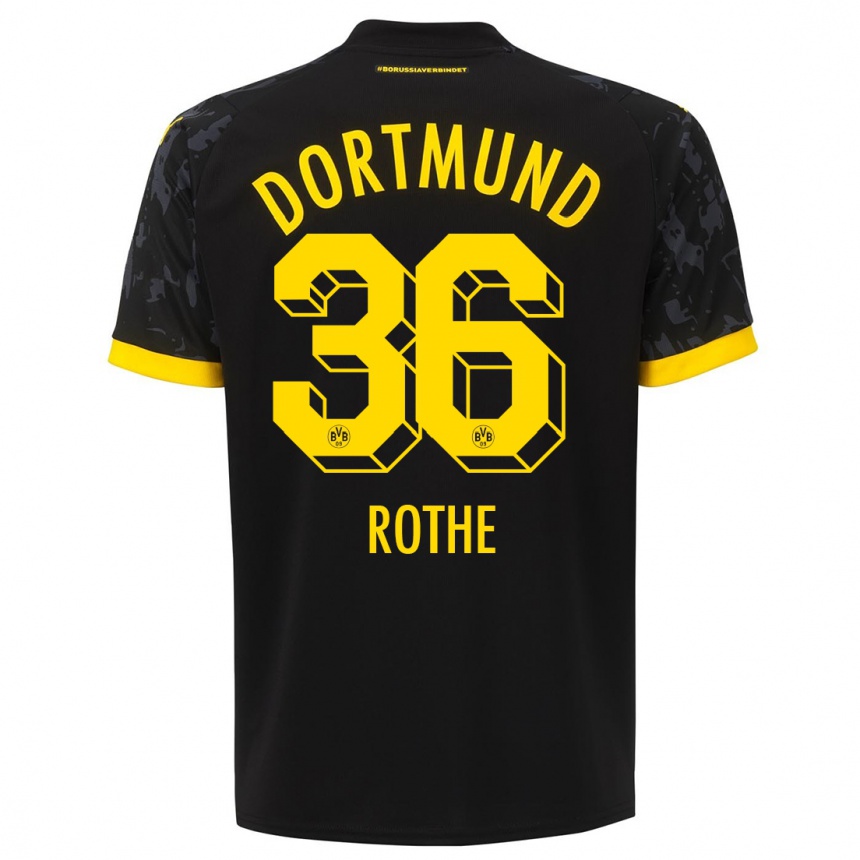 Herren Fußball Tom Rothe #36 Schwarz Auswärtstrikot Trikot 2023/24 T-Shirt Luxemburg