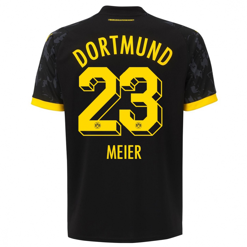 Herren Fußball Maximilian Meier #23 Schwarz Auswärtstrikot Trikot 2023/24 T-Shirt Luxemburg