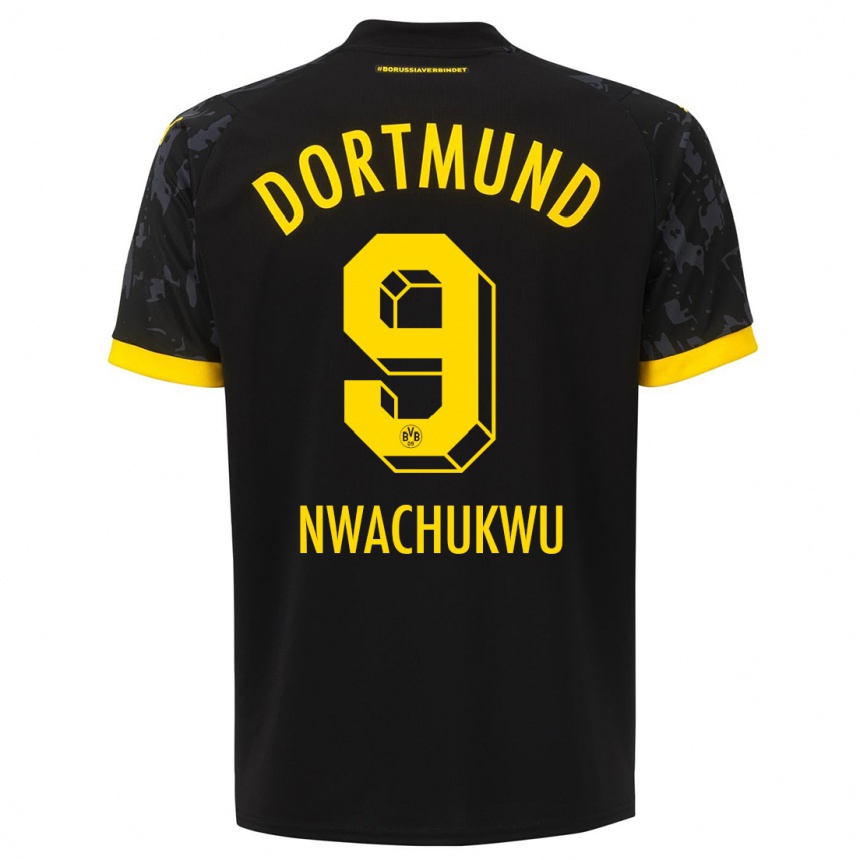 Herren Fußball Isaak Nwachukwu #9 Schwarz Auswärtstrikot Trikot 2023/24 T-Shirt Luxemburg