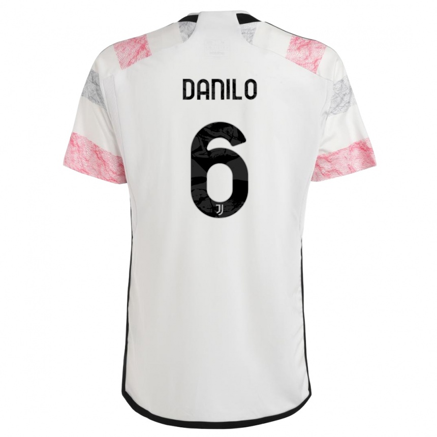 Herren Fußball Danilo #6 Weiß Rosa Auswärtstrikot Trikot 2023/24 T-Shirt Luxemburg