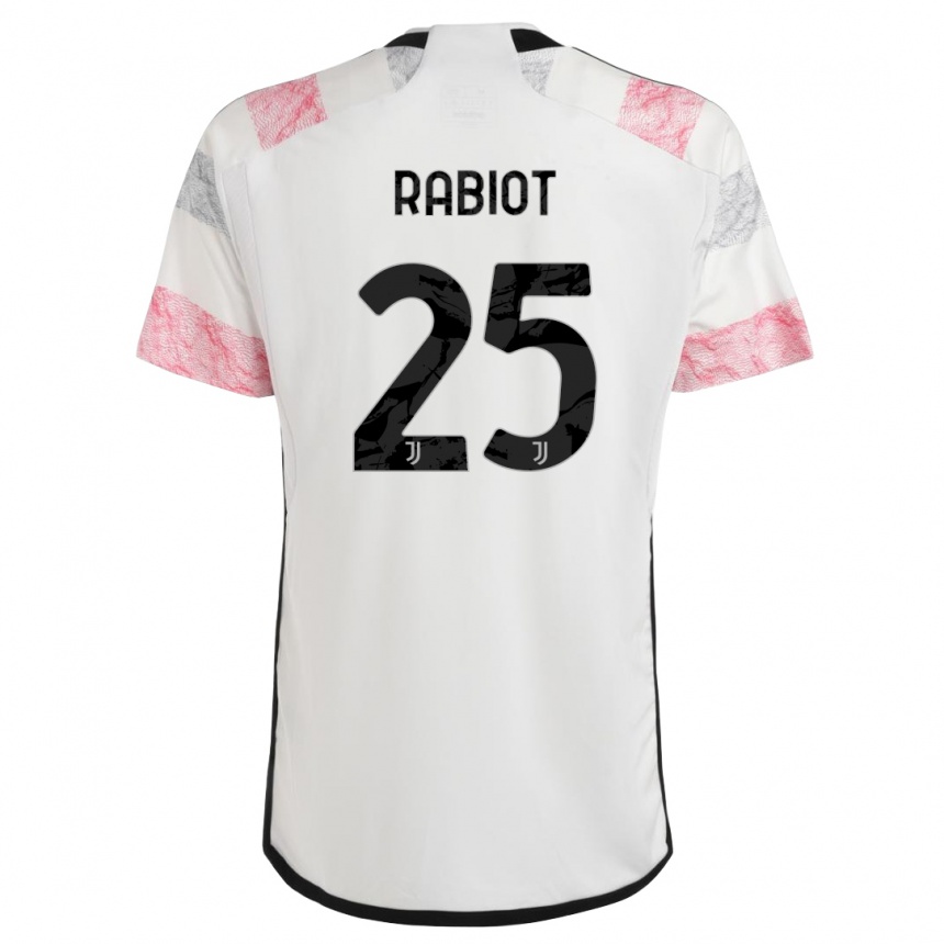 Herren Fußball Adrien Rabiot #25 Weiß Rosa Auswärtstrikot Trikot 2023/24 T-Shirt Luxemburg