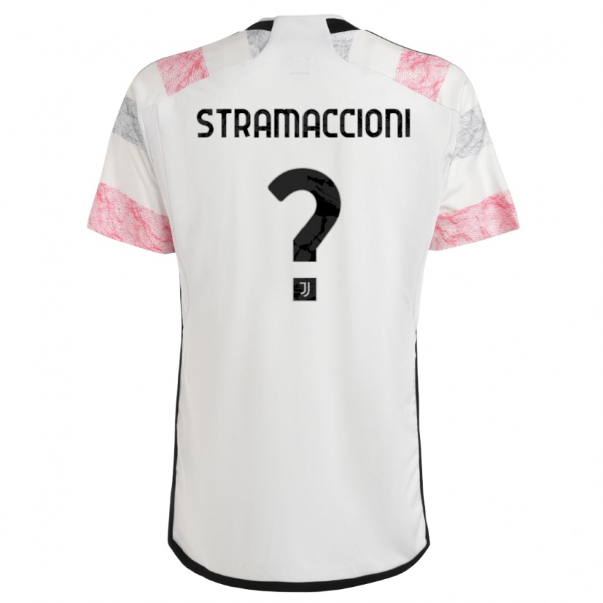 Herren Fußball Diego Stramaccioni #0 Weiß Rosa Auswärtstrikot Trikot 2023/24 T-Shirt Luxemburg