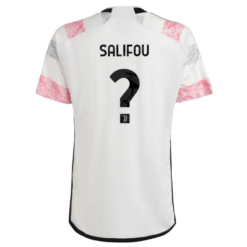 Herren Fußball Dikeni Salifou #0 Weiß Rosa Auswärtstrikot Trikot 2023/24 T-Shirt Luxemburg