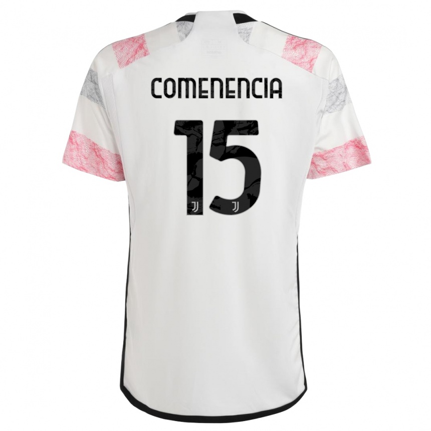 Herren Fußball Livano Comenencia #15 Weiß Rosa Auswärtstrikot Trikot 2023/24 T-Shirt Luxemburg