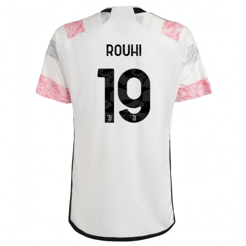 Herren Fußball Jonas Rouhi #19 Weiß Rosa Auswärtstrikot Trikot 2023/24 T-Shirt Luxemburg