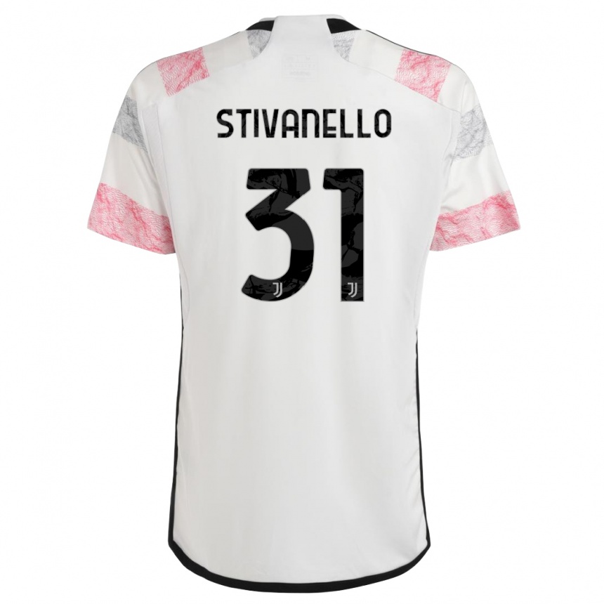 Herren Fußball Riccardo Stivanello #31 Weiß Rosa Auswärtstrikot Trikot 2023/24 T-Shirt Luxemburg