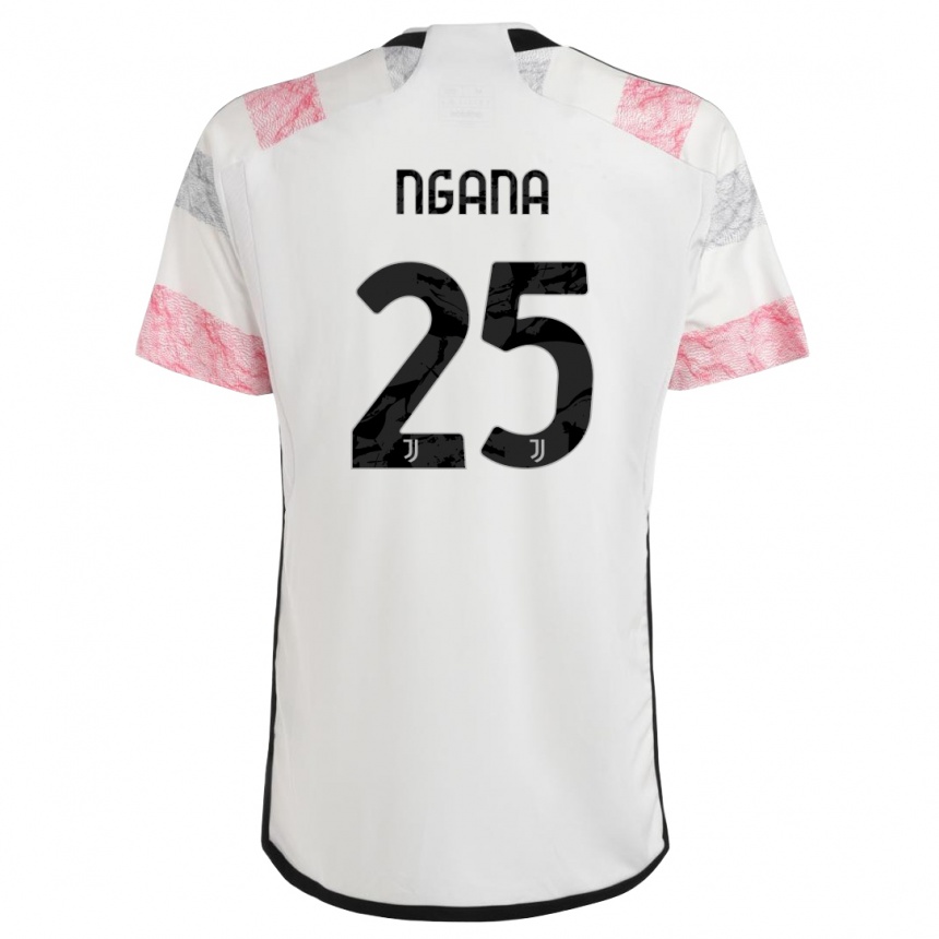 Herren Fußball Valdes Ngana #25 Weiß Rosa Auswärtstrikot Trikot 2023/24 T-Shirt Luxemburg