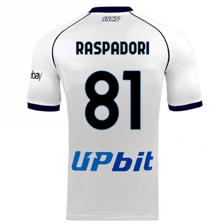 Herren Fußball Giacomo Raspadori #81 Weiß Auswärtstrikot Trikot 2023/24 T-Shirt Luxemburg