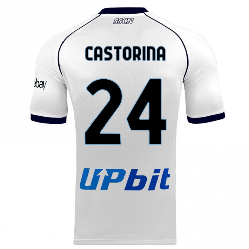 Herren Fußball Alessandro Castorina #24 Weiß Auswärtstrikot Trikot 2023/24 T-Shirt Luxemburg