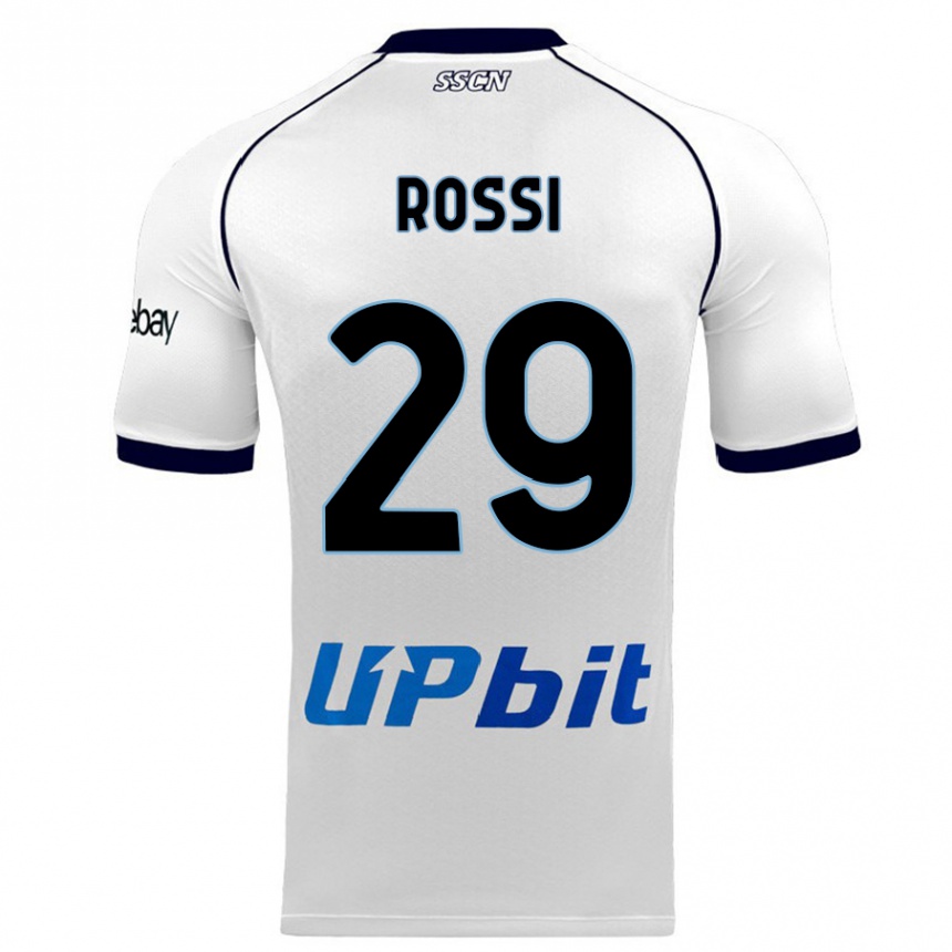 Herren Fußball Francesco Rossi #29 Weiß Auswärtstrikot Trikot 2023/24 T-Shirt Luxemburg