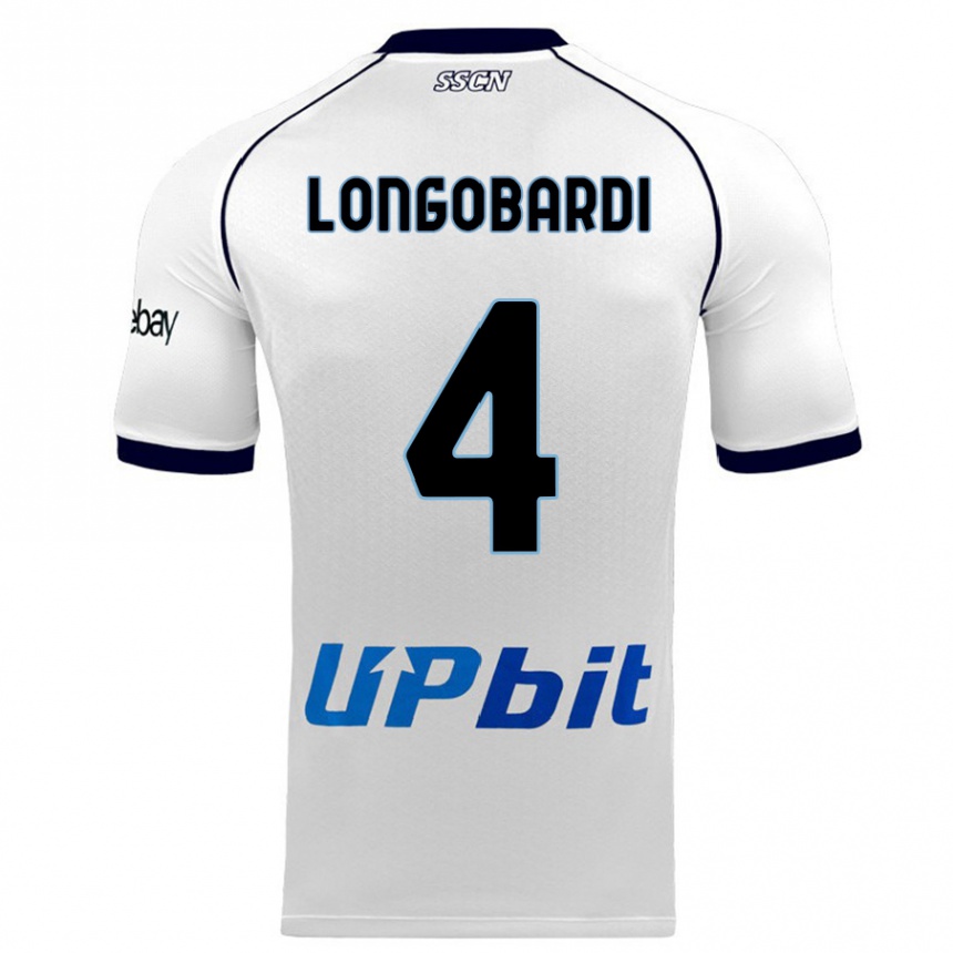 Herren Fußball Salvatore Longobardi #4 Weiß Auswärtstrikot Trikot 2023/24 T-Shirt Luxemburg