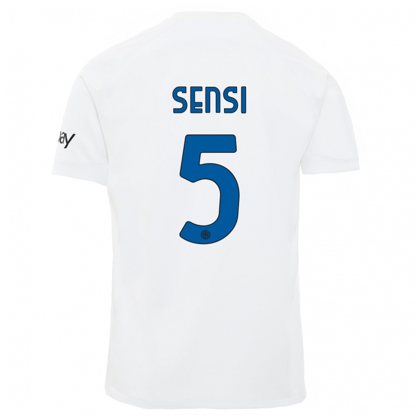 Herren Fußball Stefano Sensi #5 Weiß Auswärtstrikot Trikot 2023/24 T-Shirt Luxemburg