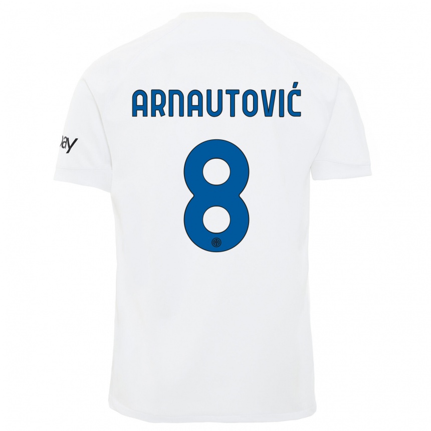 Herren Fußball Marko Arnautovic #8 Weiß Auswärtstrikot Trikot 2023/24 T-Shirt Luxemburg