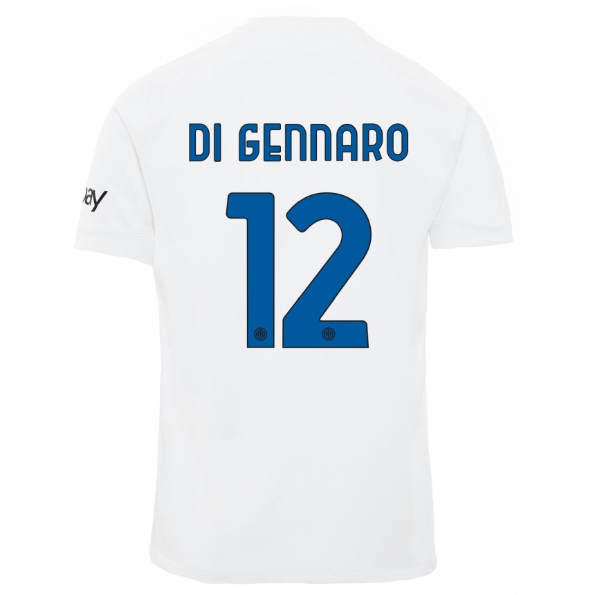 Herren Fußball Raffaele Di Gennaro #12 Weiß Auswärtstrikot Trikot 2023/24 T-Shirt Luxemburg