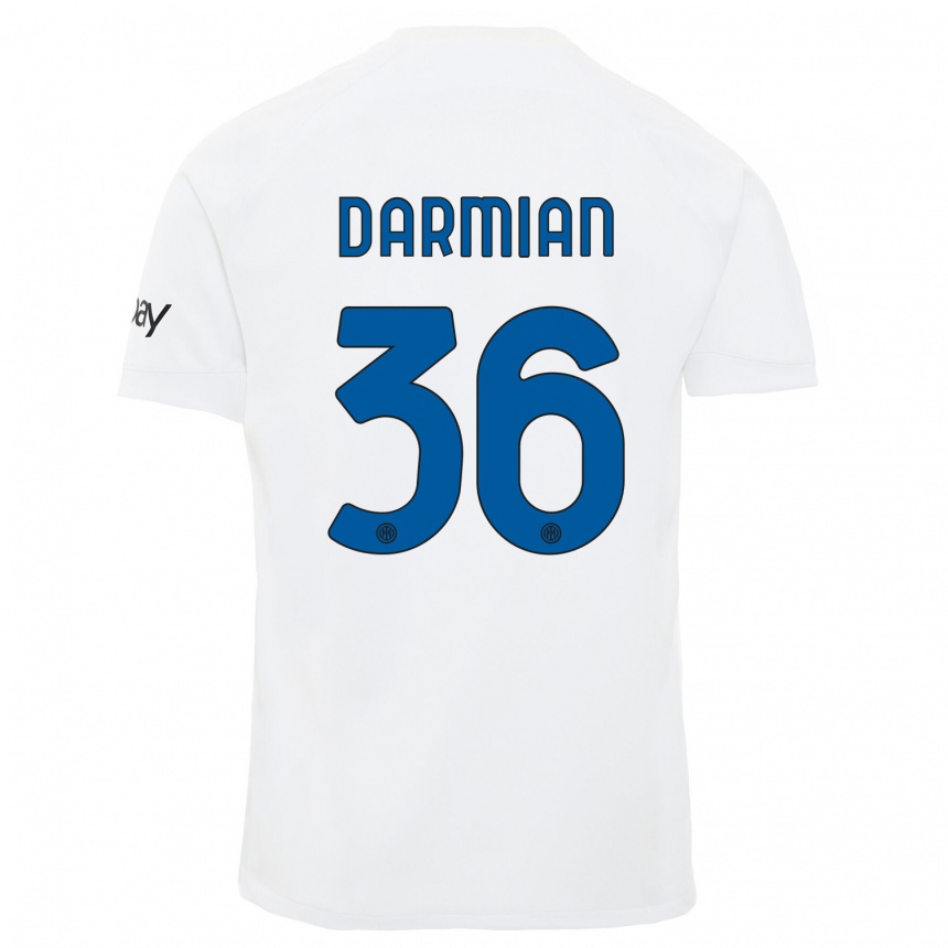 Herren Fußball Matteo Darmian #36 Weiß Auswärtstrikot Trikot 2023/24 T-Shirt Luxemburg