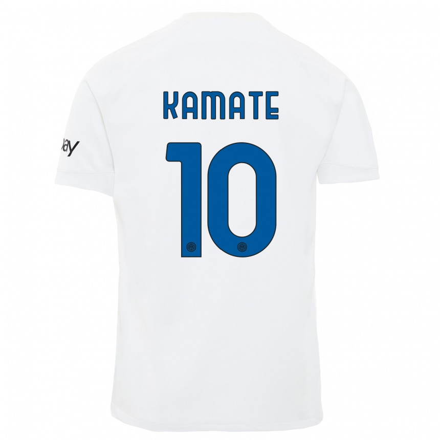 Herren Fußball Issiaka Kamate #10 Weiß Auswärtstrikot Trikot 2023/24 T-Shirt Luxemburg