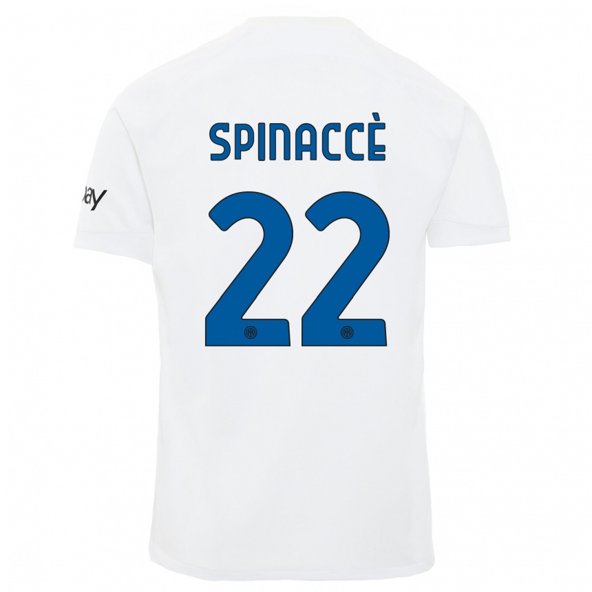 Herren Fußball Matteo Spinaccè #22 Weiß Auswärtstrikot Trikot 2023/24 T-Shirt Luxemburg