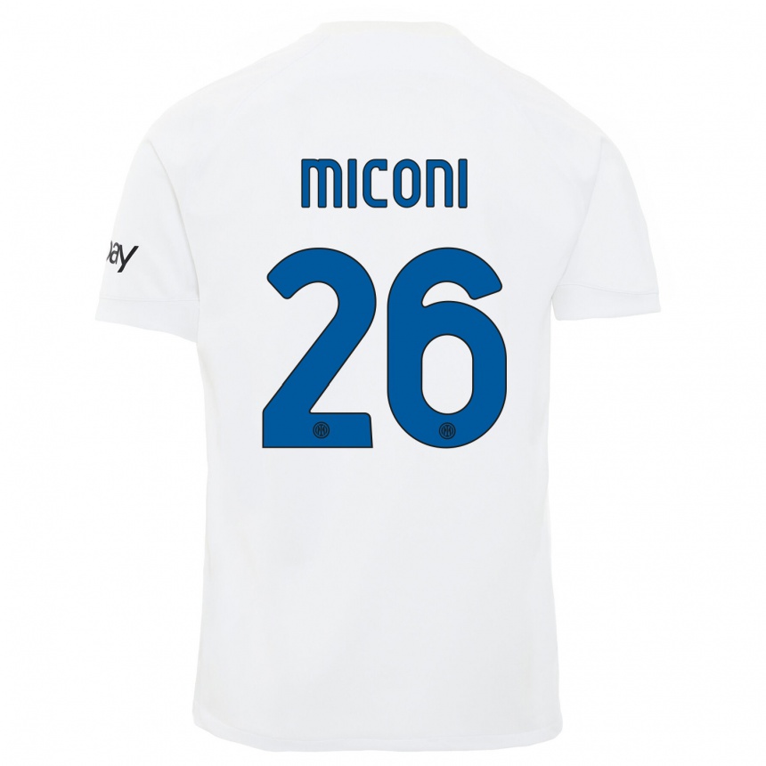 Herren Fußball Riccardo Miconi #26 Weiß Auswärtstrikot Trikot 2023/24 T-Shirt Luxemburg