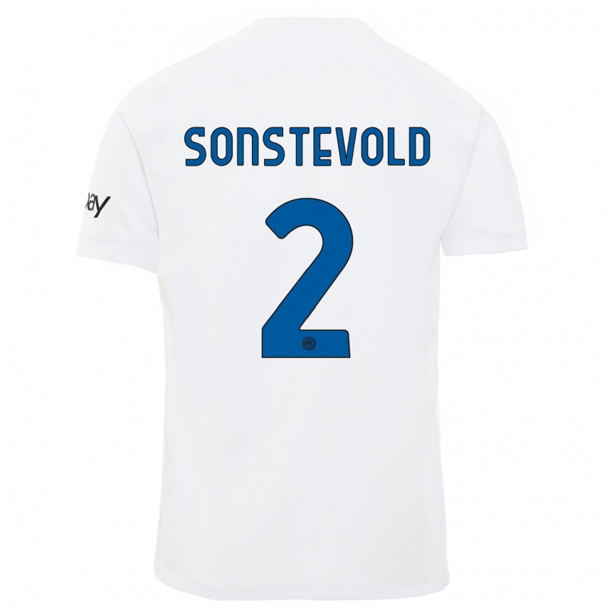 Herren Fußball Anja Sonstevold #2 Weiß Auswärtstrikot Trikot 2023/24 T-Shirt Luxemburg