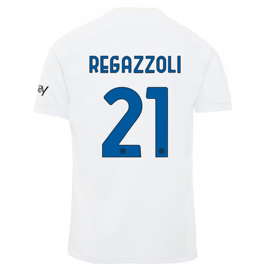 Herren Fußball Alice Regazzoli #21 Weiß Auswärtstrikot Trikot 2023/24 T-Shirt Luxemburg